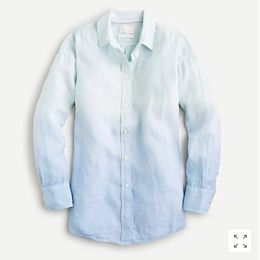 NWT J.Crew Irish Linen Baird McNutt DipDye Shirt | Size 20